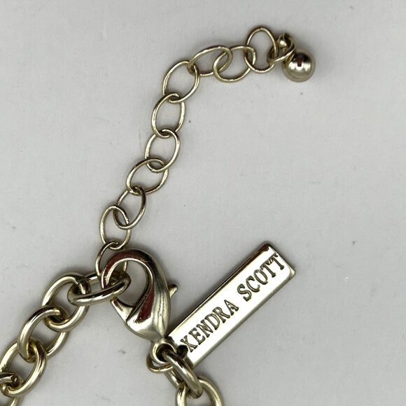 Kendra Scott Statement Necklace Fuchsia Pink Oval Stones Gold Tone Retired - Picture 7 of 11